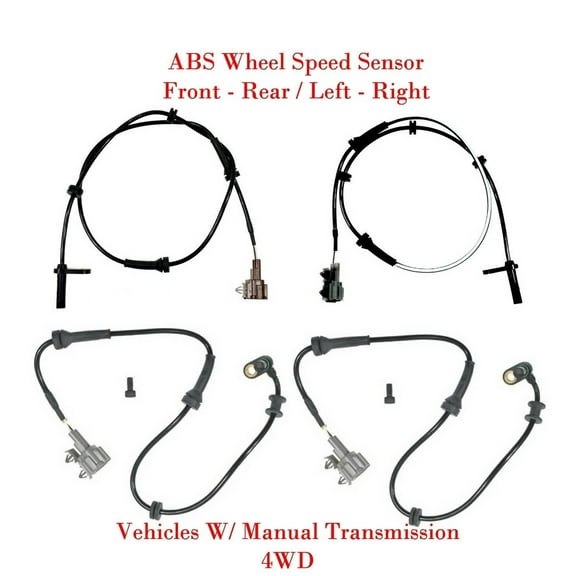 4X ABS Wheel Speed Sensor Front Rear L/R Fits Nissan Frontier 2005-2019 W/MT 4WD