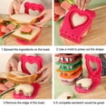 thumbnail image 4 of vnanda Cartoon Sandwich Mold Sandwich Mold Bread Cutter Sealer Love Heart Shape Food Grade Stainless Steel Diy Pocket Bread Toast Press Cutting Tool Kitchen, 4 of 8