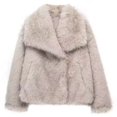 thumbnail image 3 of HH TRAF Abrigos de invierno de moda para mujer, abrigo de piel sintética con cuello vuelto, abrigo holgado de felpa cálido, ropa de calle elegante para mujer, cárdigan femenino, 3 of 5