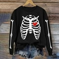 thumbnail image 2 of Womens Hoodless Sweatshirts Halloween Printed Sweatshirt Long Sleeved Top Pullover Hooded Sweatshirt, 2 of 6