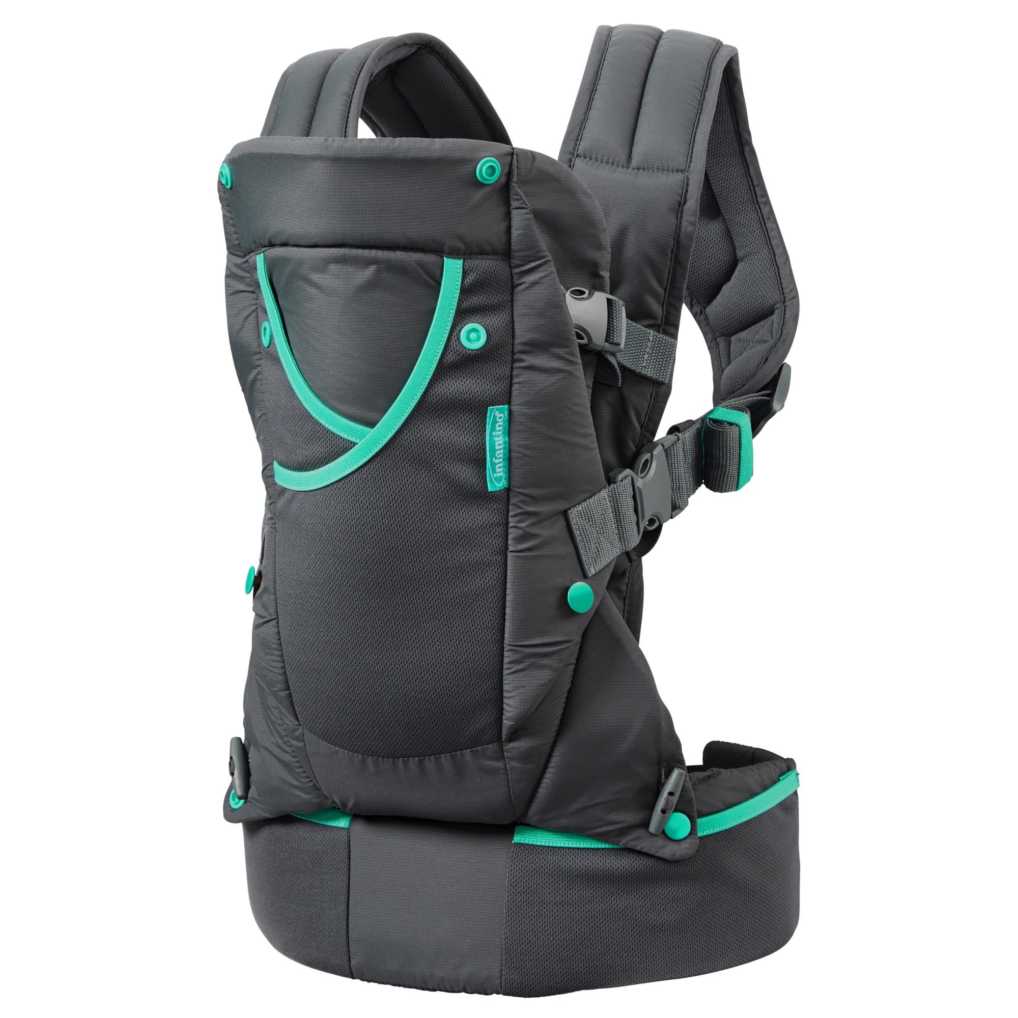 Infantino Carry On Active Multi-Pocket Baby Carrier, 4-Positions, 8-40lbs, Gray