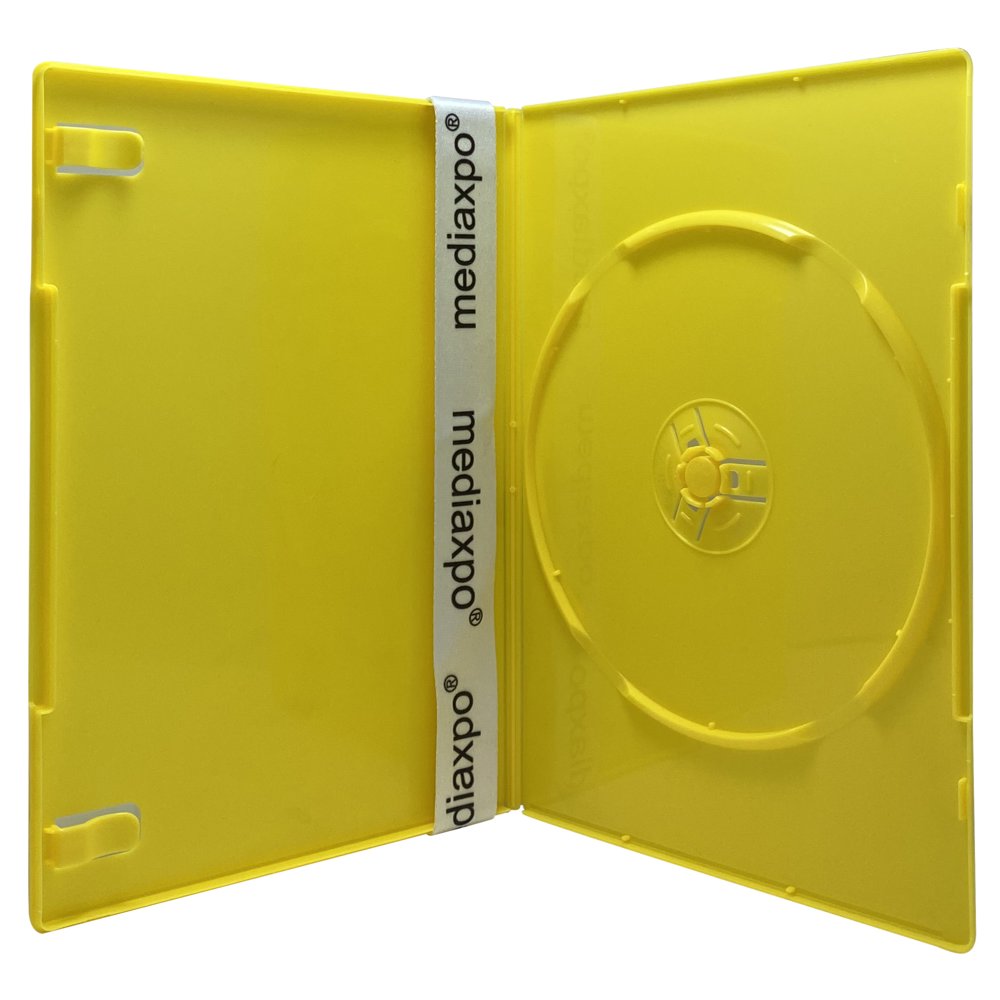 CheckOutStore 200 SLIM Solid Yellow Color Single DVD Cases 7MM