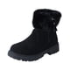 thumbnail image 1 of Botas de nieve peludas de invierno para mujer de con punta redonda, cremallera lateral, tubo corto, además de terciopelo, informales, de algodón, para estudiantes, para correr, botas de vaquero., 1 of 4