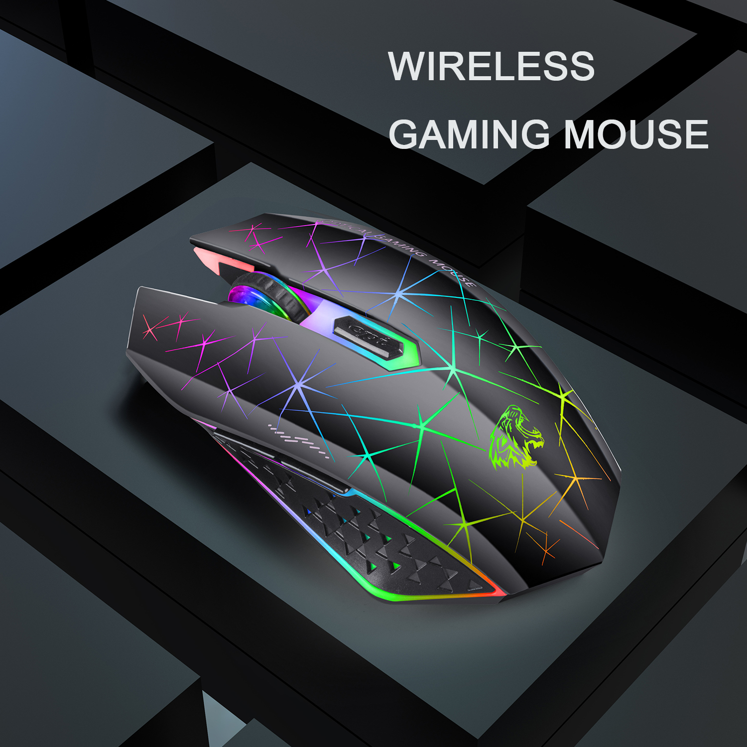 TENMOS Wireless Gaming Mouse, Rechargeable, Silent, LED, Black photo 3