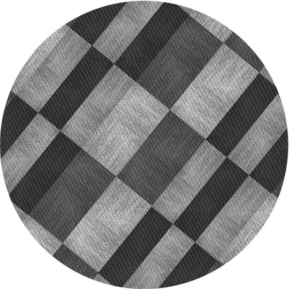 Ahgly Company Indoor Round Patterned Black Eel Black Area Rugs, 6' Round