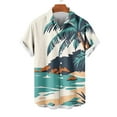 thumbnail image 3 of VBTAPA Mens Hawaiian Floral Shirt Short Sleeve Palm Tree Printed Button Down Shirts Summer Beach Vacation Tops Lightning Sales White XXXXL, 3 of 6