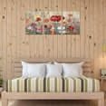 thumbnail image 4 of Flower Wall Art Red Blossom Canvas Art Print Modern Yellow Botanic Canvas Pictures Floral Canvas Artwork for Bedroom Living Room Bathroom Kitchen Office Home Wall Decor 12" X 16" X 3 Pieces, 4 of 6