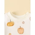 thumbnail image 4 of Toddler Baby Girl Halloween Outfits Pumpkin Long Sleeve Sweatshirts Jogger Pants Headband 3Pcs Fall Clothes Set 3M-3T, 4 of 8