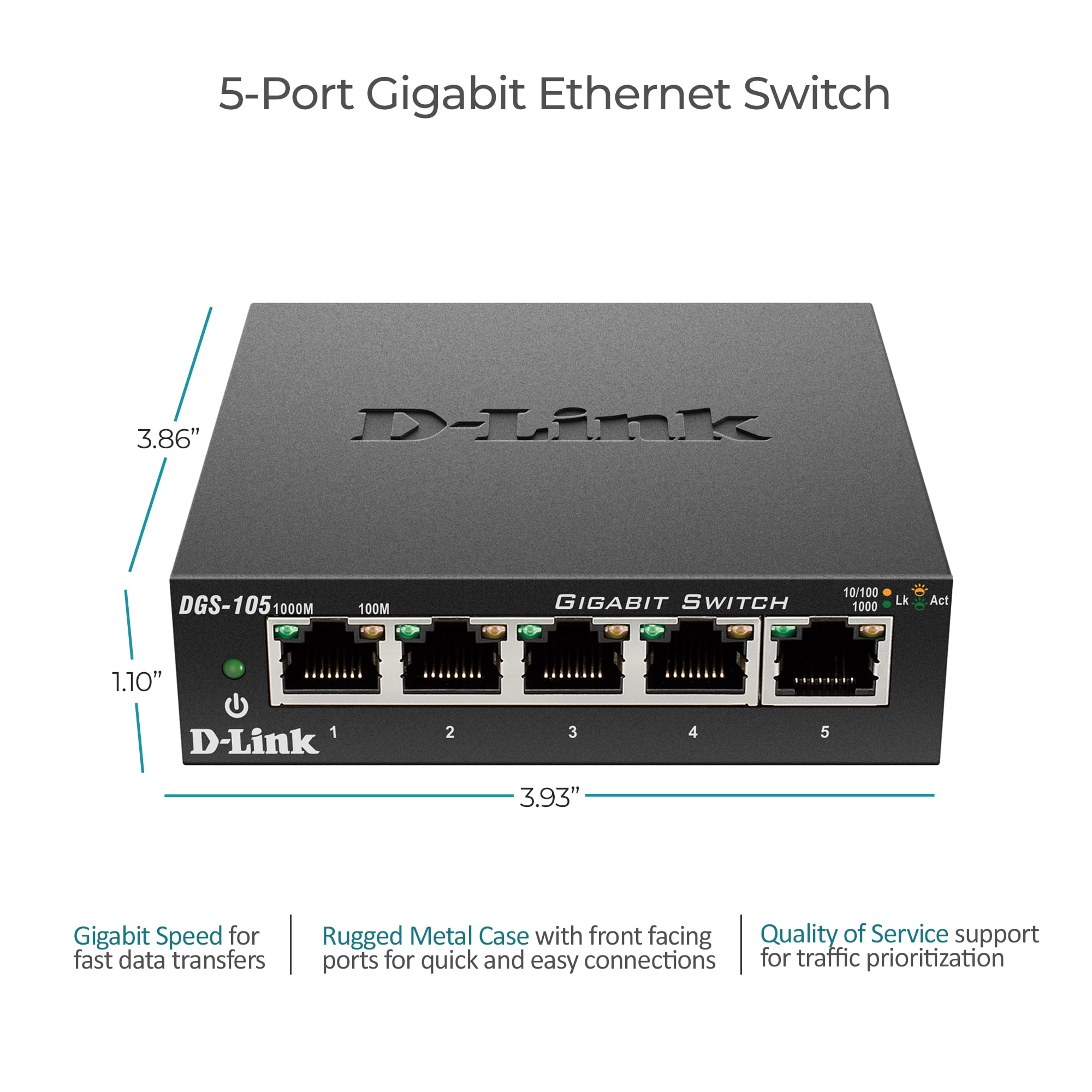 D-Link 8-Port L2 Gigabit Ethernet Switch White 10/100/1000 