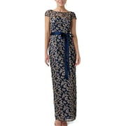 Adrianna Papell Floral Embroidered Column Dress