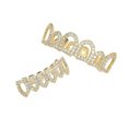 thumbnail image 4 of QQTDFG 14K Gold Plated CZ Teeth Grillz Hip Hop Top Bottom Mouth Silver Grill Set Custom-Style E-Silver-Top, 4 of 9