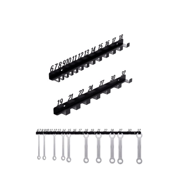 Garage Tool Organizer Wall Mount | Wrench Organizer | Tool Storage Organizer for Combination Wrenches, Garage Wall Storage Black Rack