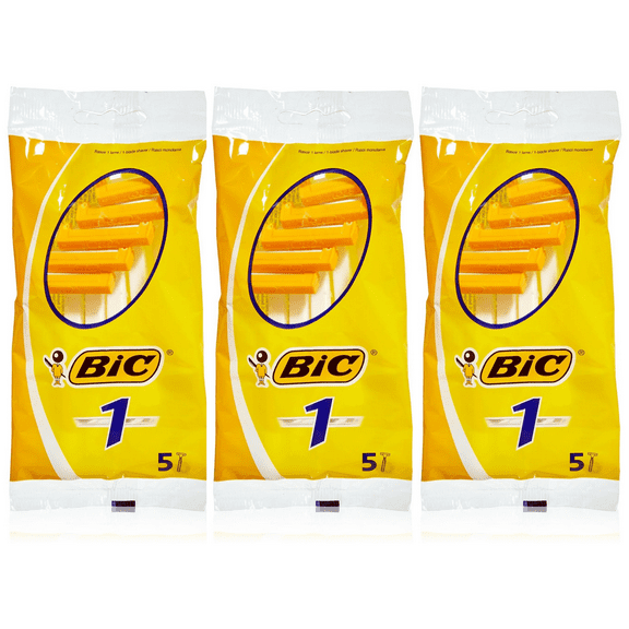 Bic, Classic Disposable Razors for Normal Skin- 5Ct - Pack of 3  Razors / Blades