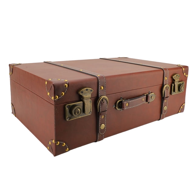 Retro Suitcase, Delicate Handle Vintage Suitcase Alloy Latch for Home Travel Go Out