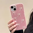 thumbnail image 6 of 3D Pearl Bowknot Soft Phone Case Compatible with iPhone Case (Pink,iPhone 15), 6 of 6