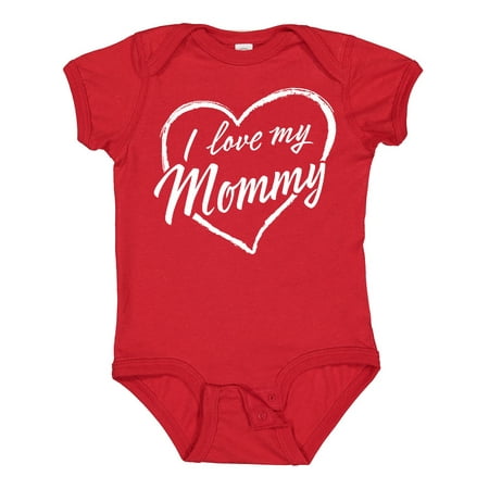 

Inktastic I Love My Mommy in White Chalk Heart Gift Baby Boy or Baby Girl Bodysuit