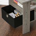 Furinno 2 Petite End Table Bedroom Night Stand Set of Two, Gray/Black