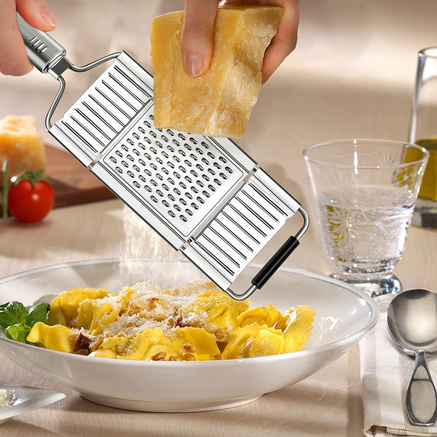 Nogis Vegetable Slicer Grater Cutter Shredder | 4-in-1 Multi-Purpose Vegetable Chopper | Stainless Steel Cutter Slicer for Vegetables, Fruits, Cheese