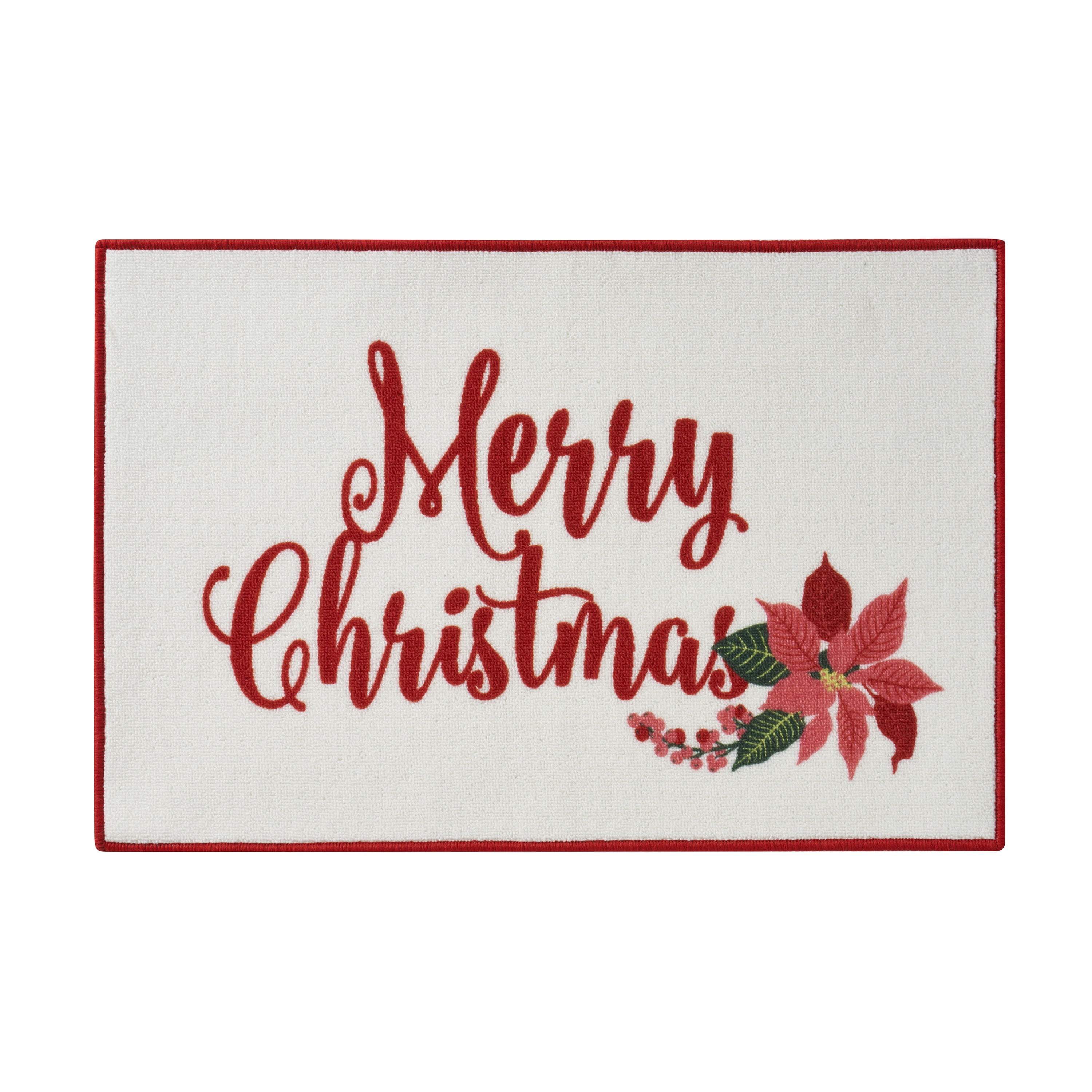 VCNY Home Merry Christmas White/Red Holiday Indoor Scatter Rug, 20" x 30"