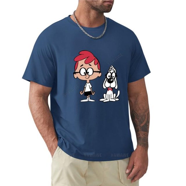 Camiseta de verano para hombre camisa de Sr. Peabody y Sherman moda coreana vintage