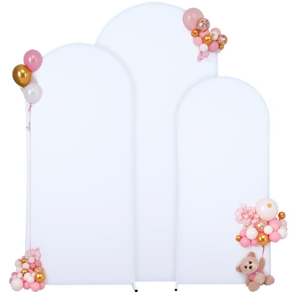 Set of 3 Wedding Arch Cover 6FT,6.6FT,7.2FT Spandex Fitted Stretchy Arch Stand Covers for Birthday Party Banquet Baby Shower Arch Decoration
