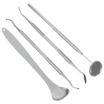 XIRQI 4pcs Stainless Steel Dental Tools Professional Plaque Remover Teeth Cleaning Tools Set (Silver)