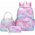 thumbnail image 1 of Backpack Set For Girls,School Bag Pencil Case And Lunch Bag, Starry Sky Graffiti Print Schoolbag Lightweight Waterproof Backpack Casual Daypack Teenag, 1 of 4
