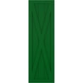 thumbnail image 5 of Ekena Millwork 15"W x 55"H True Fit PVC Single X-Board Farmhouse Fixed Mount Shutters, Viridian Green (Per Pair - Hardware Not Included), 5 of 9