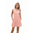 thumbnail image 2 of Vestido de Mujer Color Liso Sin Mangas con Cuello en V y Bolsillos, Color Naranja, Talla L, 2 of 10