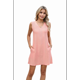 thumbnail image 2 of Vestido de Mujer Color Liso Sin Mangas con Cuello en V y Bolsillos, Color Naranja, Talla L, 2 of 10