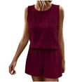 thumbnail image 4 of MKLEKYY conjunto de Camiseta y Pantalones Cortos con Bolsillos y Cuello Redondo para Mujer, 4 of 4