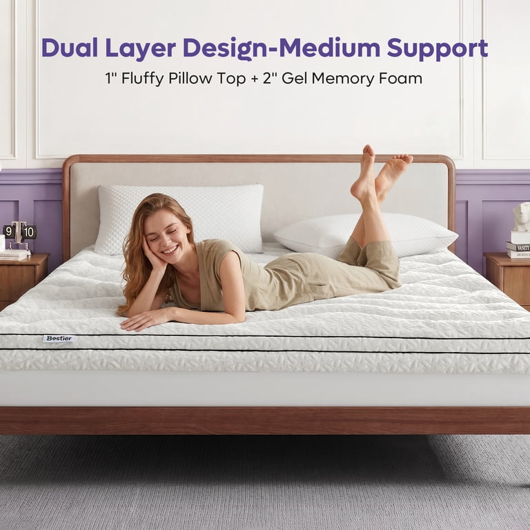 Bestier 3 Inch Dual Layer Mattress Topper, Twin-XL, White photo 8