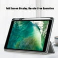 thumbnail image 5 of Clear Back Cover for Apple iPad 9th 8th 7th Generation, Trifold Multi Angle Viewing Stand Auto Sleep Wake Shockproof Build in Pencil Holder Full Protection Case for iPad 10.2" 2022/2021/2019,Grey, 5 of 11
