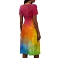 thumbnail image 6 of AHMOMEI Maxi Dress for Women Summer Beach Vacation Wrap V Neck Swing Dresses for Women 2026 Trendy Loose Tie-Dye Short Sleeve Summer Dresses for Women, 6 of 6