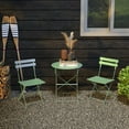 thumbnail image 4 of Grand Patio 3-Piece Metal Outdoor Folding Bistro Set, Garden-Pea Green, Bistro Table and Chairs, 4 of 10