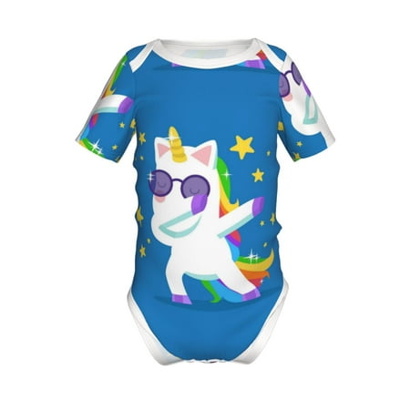 

Yiaed Cool Unicorn Star Golden Print Infant Climbing Short Sleeve Onesie One-Piece Baby Bodysuit Clothes 0-12 Months -12 Months