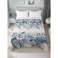 thumbnail image 3 of Twin Flat Sheet, Blue Turtle Coastal Twin Bed Sheets Only, Soft Microfiber Flat Sheet, Beach Coral Nautical Starfish Sea Eucalyptus Vintage Hotel Quality Bedding Top Sheet Bedroom Home Dorm Decor, 3 of 8