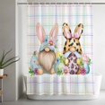 thumbnail image 5 of Easter Gnomes Shower Curtain Set, Waterproof Shower Curtains for Bathroom, Eggs Rabbit Spring Daisy Floral Colorful Stripes Washable Fabric Bath Curtain for Bathtub Decoration with Hooks 66x72 Inches, 5 of 9
