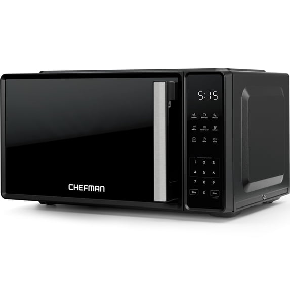 Open Box Chefman RJ55-7-WM Countertop Microwave Oven 0.7 Cu. Ft., 700 Watts w/3 Presets & 10 Power Levels, Black