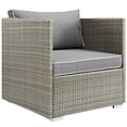 thumbnail image 5 of Modern Contemporary Urban Design Outdoor Patio Balcony Garden Furniture Lounge Sectional Sofa Set, Sunbrella Rattan Wicker, Grey Gray, 5 of 6