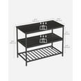 thumbnail image 3 of VASAGLE Kitchen Island with 3 Shelves, 47.2 Inches Kitchen Shelf with Large Worktop, Ebonised Oak and Black, 3 of 9