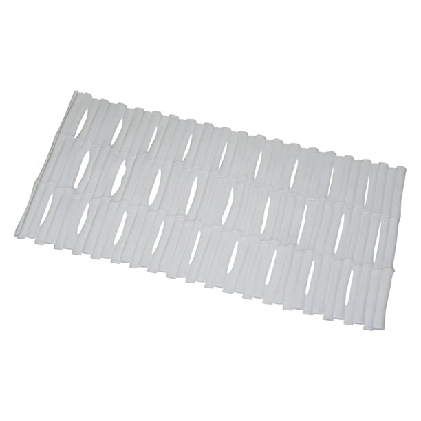 Bamboo Look Vinyl Bath Tub Mat, Size 16" x 32" in White