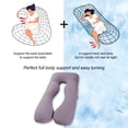 thumbnail image 3 of Queen Rose Cooling, Breathable U-Shaped Silky Soft Cover Pregnancy Pillow for Pregnancy, Back Sleeper, Purple, 3 of 9