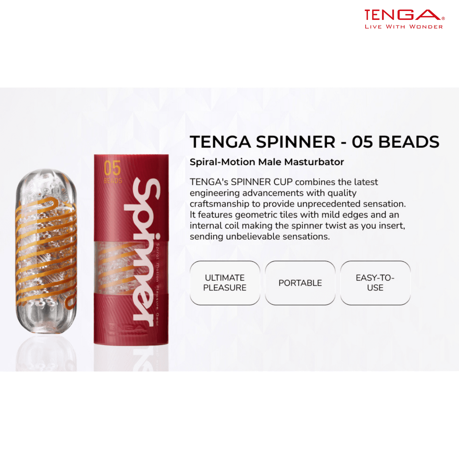 tenga spinner spn-005 beads reusable spiral-motion male masturbator Aloe Vera Yes or No main image 0
