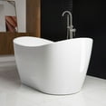 thumbnail image 3 of Woodbridge 59" Acrylic Freestanding Bathtub Contemporary Soaking Tub with Brushed Nickel Overflow and Drain, B-0011, 3 of 10
