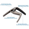 thumbnail image 2 of KLIQ K-PO Guitar Capo for 6 String Acoustic and Electric Guitars, Black Chrome, 2 of 7