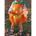 thumbnail image 2 of Cjfdfy Newborn Baby Girl Boy Halloween Outfit Infant Baby Girls Boys Halloween Pumpkin Costume Fall Clothes Bubble Romper Overalls Pumpkin Face Print Tie-Up Sleeveless Cosplay Jumpsuit Playsuit, 2 of 9