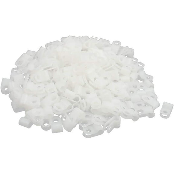 200Pcs creamy-white Nylon R-Type Cable Clamp for 3/16" Dia Wire Hose Tube(Morsetto cavo R-Type in nylon bianco da 200Pcs per tubo flessibile a filo Dia da 3/16' '