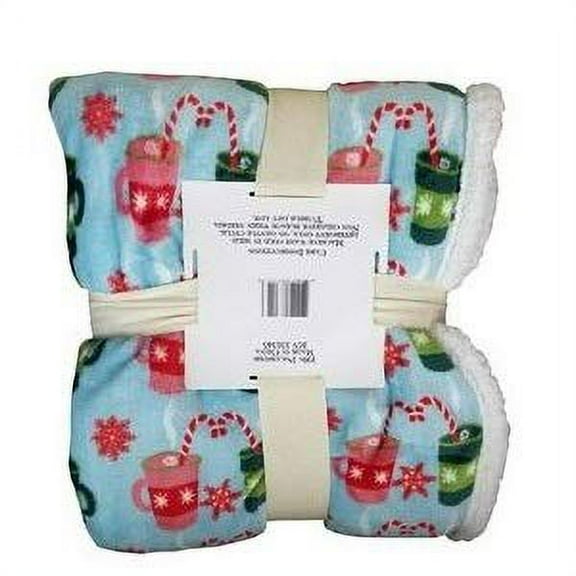 Forsythia Ridge Sherpa Throw Blanket 50 x 60 (Hot Chocolate)