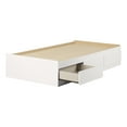 thumbnail image 1 of South Shore Hourra Twin Mates Bed with 3 Drawers, in Pure White, 1 of 10